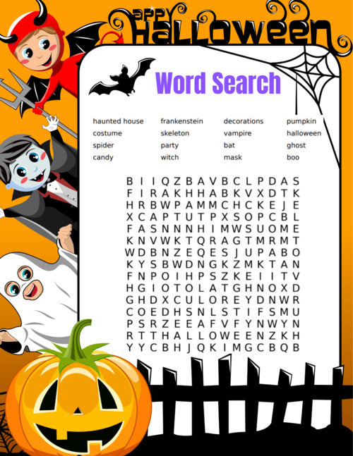 Free Halloween Word Search Printable For Kids Free Halloween Word Search Printable For Kids