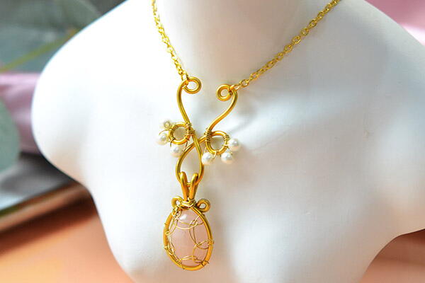 Beebeecraft Tutorials On How To Make Golden Wire Wrapped Necklace Beebeecraft Tutorials On How To Make Golden Wire Wrapped Necklace