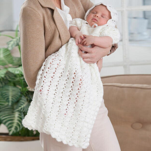 crochet baby christening dress