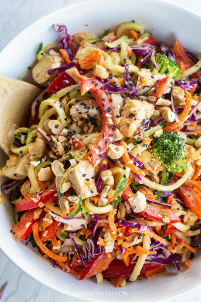 Thai Chicken Veggie Noodle Salad With Peanut Sauce Thai Chicken Veggie Noodle Salad With Peanut Sauce