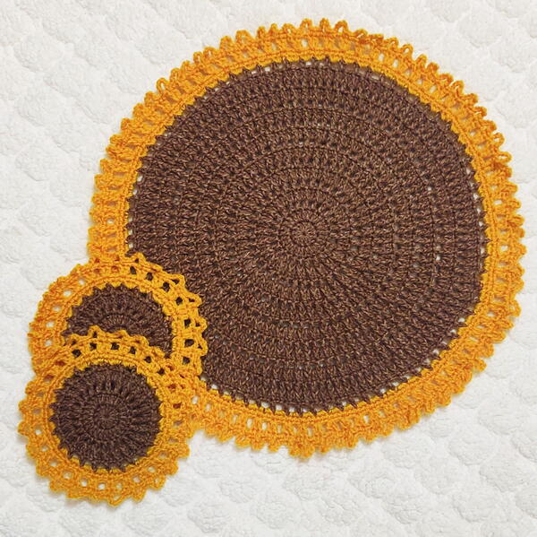 Easy To Make Crochet Sunflower Tablemat Doily Easy To Make Crochet Sunflower Tablemat Doily