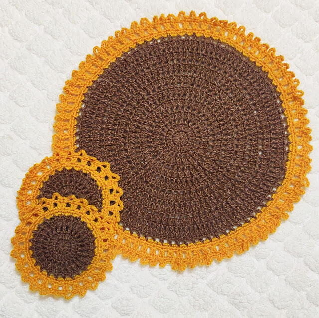 Easy To Make Crochet Sunflower Tablemat Doily Easy To Make Crochet Sunflower Tablemat Doily