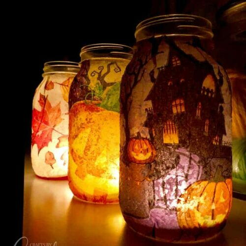 Fall Napkin Luminaries Fall Napkin Luminaries