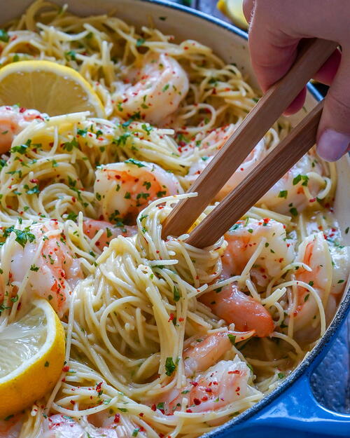 Garlic Shrimp Scampi With Angel Hair Pasta Garlic Shrimp Scampi With Angel Hair Pasta