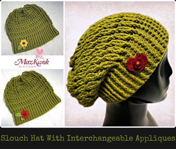 Slouch Hat With Interchangeable Appliques Slouch Hat With Interchangeable Appliques