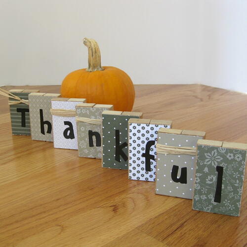 Thanksgiving Blocks Decor Thanksgiving Blocks Decor