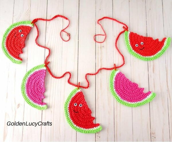 Crochet Watermelon Garland Crochet Watermelon Garland