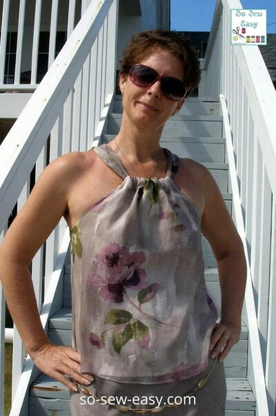 Self Drafted Halter Neck Blouse In Chiffon Self Drafted Halter Neck Blouse In Chiffon