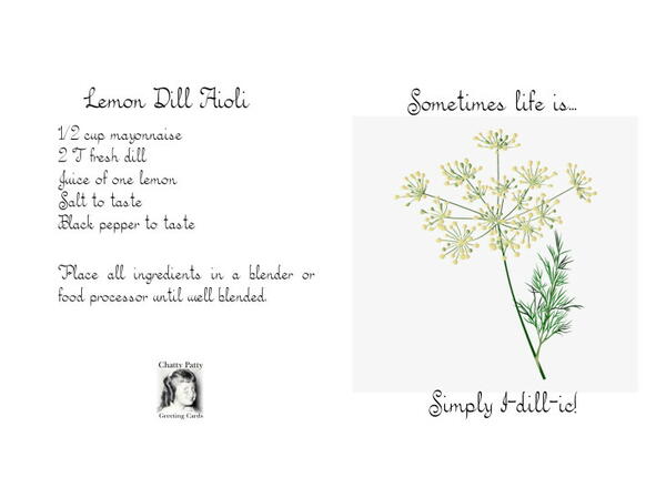 Free Printable Dill Recipe Greeting Card Free Printable Dill Recipe Greeting Card