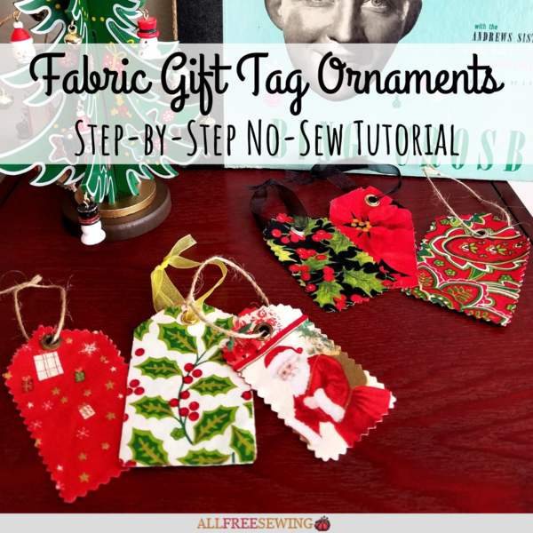 Fabric Christmas Gift Tag Ornaments