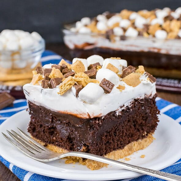 Chocolate Smores Pudding Cake Chocolate Smores Pudding Cake