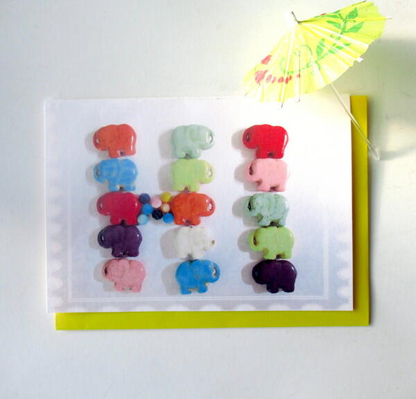 Free Printable Elephant Bead Greeting Card Free Printable Elephant Bead Greeting Card