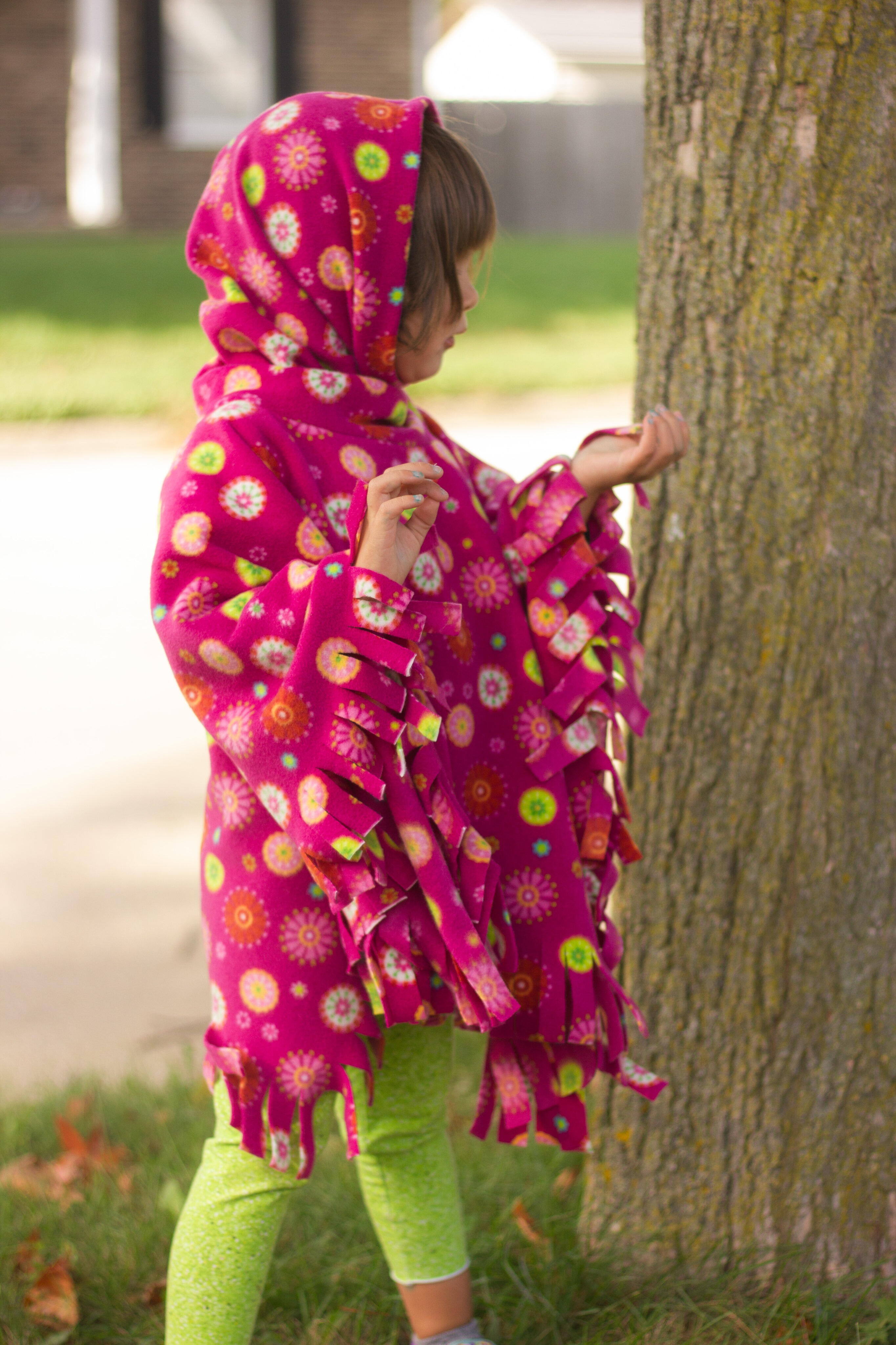 Easy Fleece Poncho Pattern For Kids