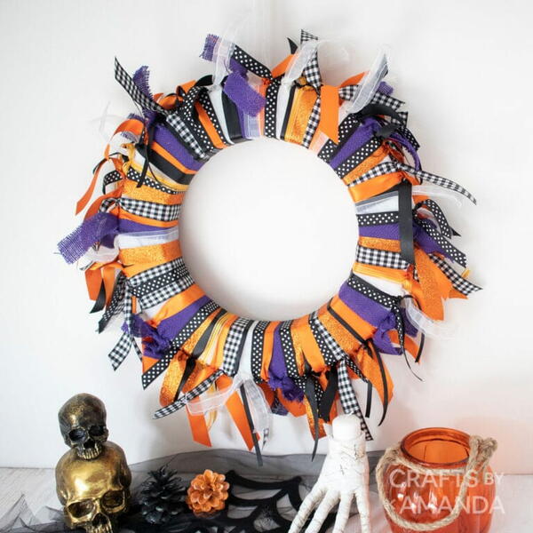 Halloween Ribbon Wreath Halloween Ribbon Wreath