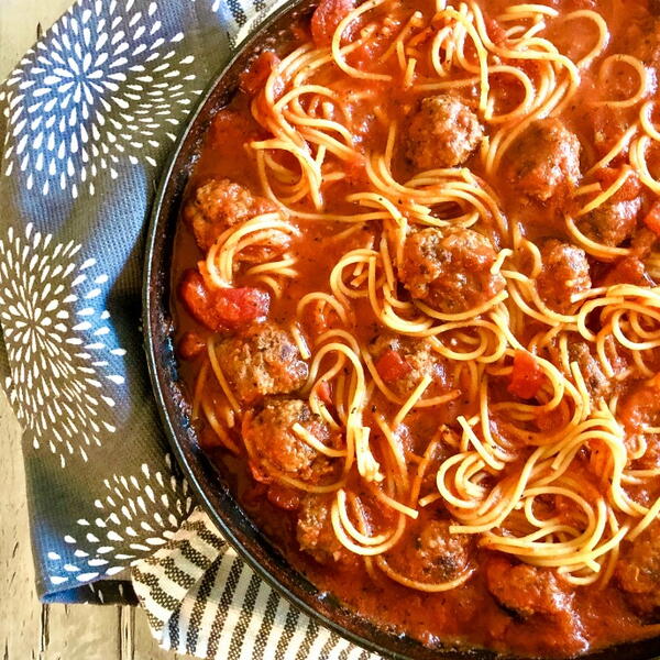 Spaghetti And Meatballs Skillet Dinner Spaghetti And Meatballs Skillet Dinner