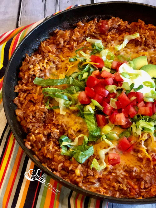 Taco Beef And Rice Skillet Dinner Taco Beef And Rice Skillet Dinner