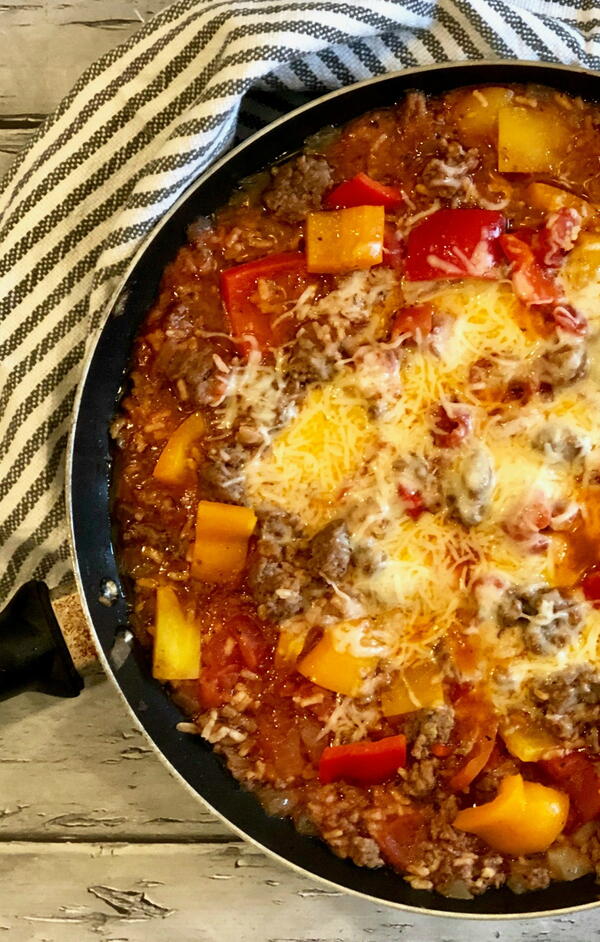 Unstuffed Peppers with Rice Skillet Dinner