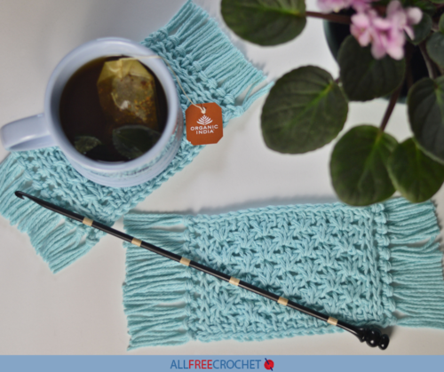 Tunisian Pyramid Lace Stitch Mug Rug Pattern Tunisian Pyramid Lace Stitch Mug Rug Pattern