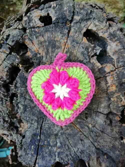 Crochet Love Petal Charm Crochet Love Petal Charm