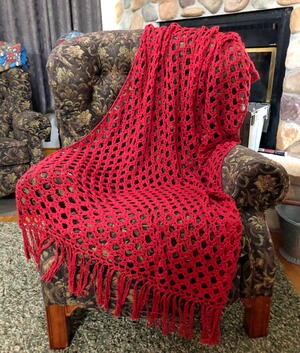 Simply Sophisticated Scarlet Crochet Throw