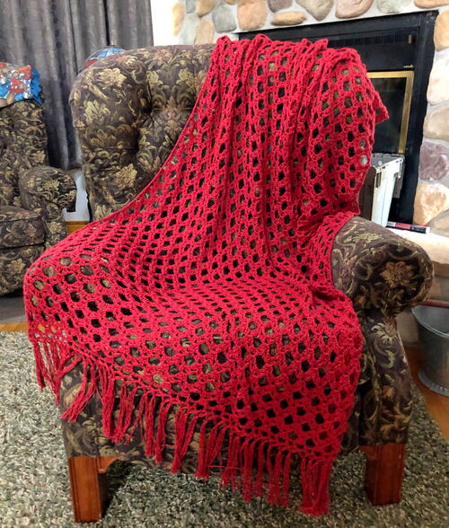 Simply Sophisticated Scarlet Crochet Throw Simply Sophisticated Scarlet Crochet Throw