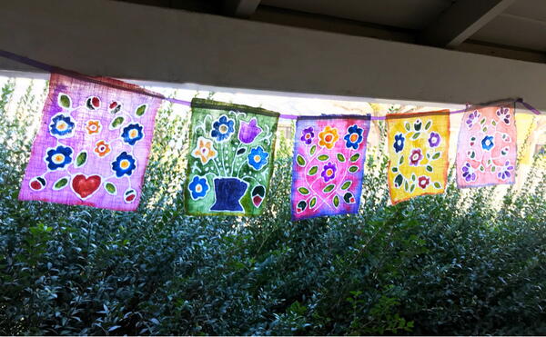 Make Batik Style Prayer Flags Using Glue Make Batik Style Prayer Flags Using Glue