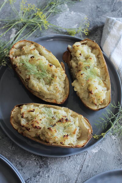Crispy Twice Baked Potatoes With Mascarpone Crispy Twice Baked Potatoes With Mascarpone