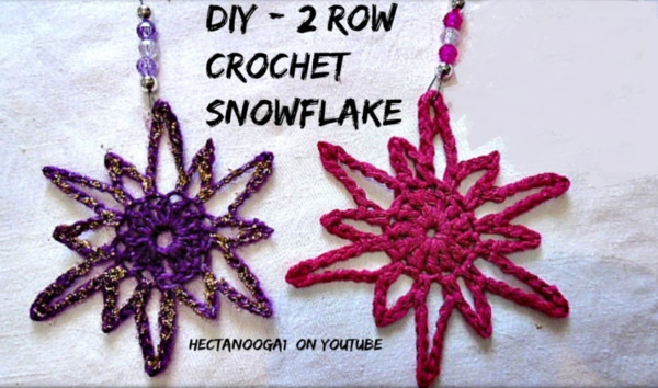 Easy 2 Row Crochet Snowflake Or Star Easy 2 Row Crochet Snowflake Or Star