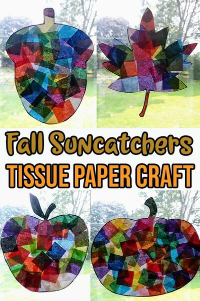 Fall Tissue Paper Suncatchers Craft Fall Tissue Paper Suncatchers Craft