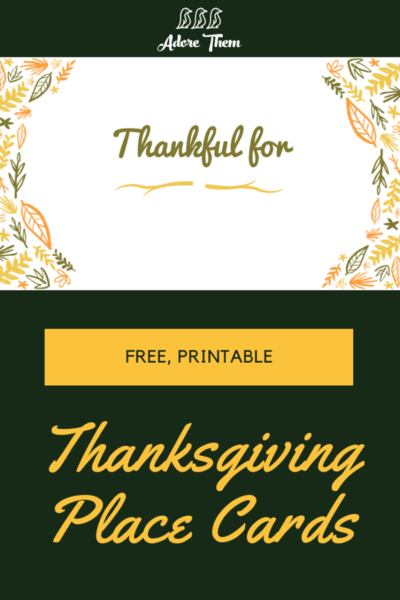Thanksgiving Place Card Printable Thanksgiving Place Card Printable