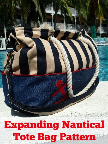 Expanding Nautical Tote Bag Pattern Expanding Nautical Tote Bag Pattern