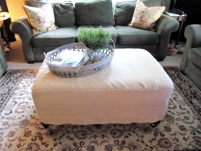 DIY Ottoman Slipcover DIY Ottoman Slipcover