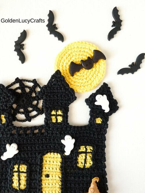 Haunted House Applique Crochet Pattern Haunted House Applique Crochet Pattern