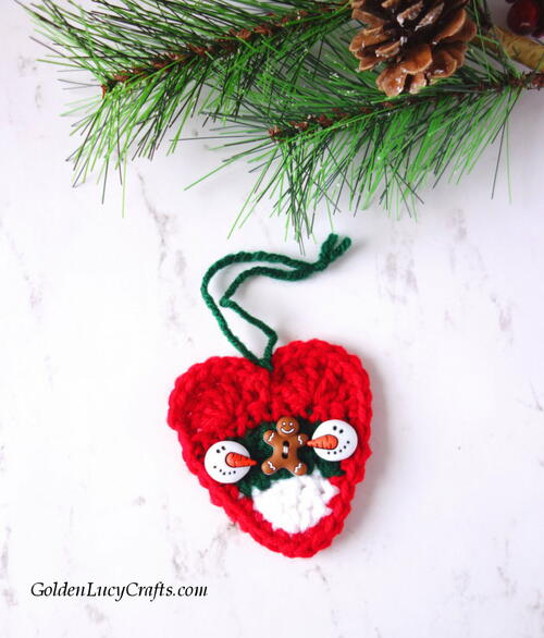 Crochet Christmas Candy Corn Heart