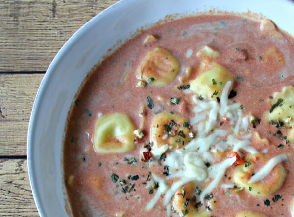 Homemade Cream Of Tomato Soup With Ravioli Homemade Cream Of Tomato Soup With Ravioli
