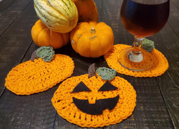Crochet Pumpkin Coasters Crochet Pumpkin Coasters
