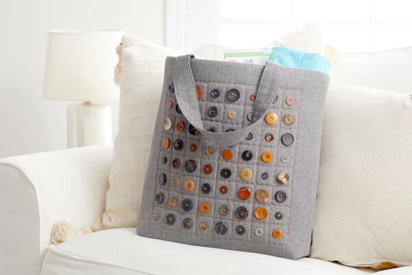 Button and Big Stitch Tote Button and Big Stitch Tote