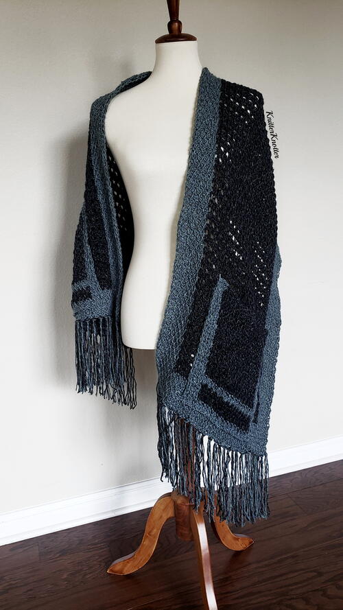 Tunisian Boho Pocket Shawl Tunisian Boho Pocket Shawl