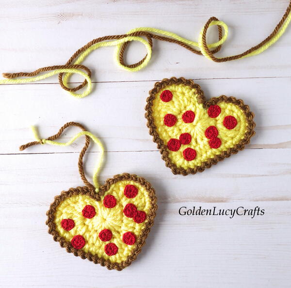 Crochet Pizza Heart Crochet Pizza Heart