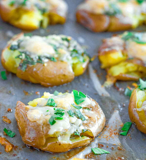 Smashed Parmesan Potatoes Smashed Parmesan Potatoes