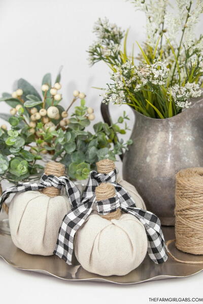 Farmhouse Style Fabric Pumpkins Farmhouse Style Fabric Pumpkins