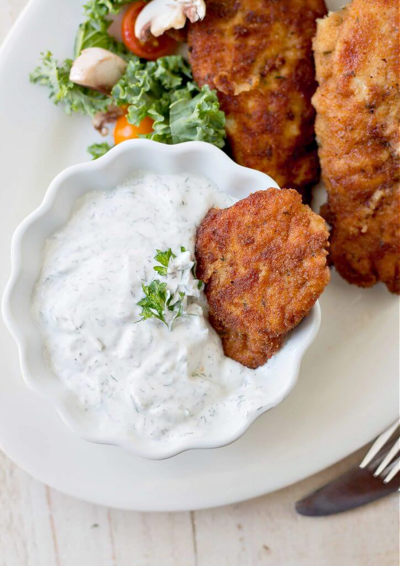 Chicken Tenders With Dill Sour Cream Dipping Sauce Chicken Tenders With Dill Sour Cream Dipping Sauce