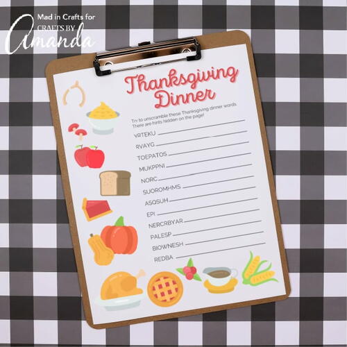 Thanksgiving Word Scramble Thanksgiving Word Scramble