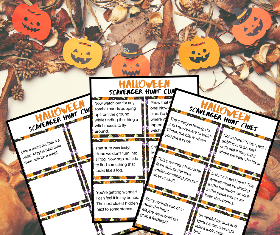 Printable Halloween Scavenger Hunt Clues | AllFreeKidsCrafts.com