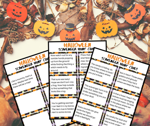 Printable Halloween Scavenger Hunt Clues Printable Halloween Scavenger Hunt Clues