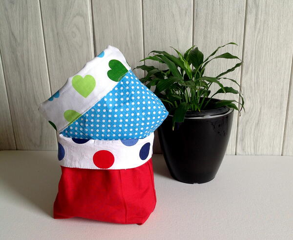 Diy Reversible Fabric Baskets Diy Reversible Fabric Baskets