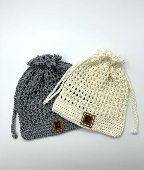 Crochet Drawstring Netted Pouch Crochet Drawstring Netted Pouch
