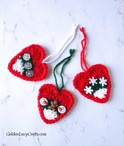 Crochet Christmas Candy Corn Heart