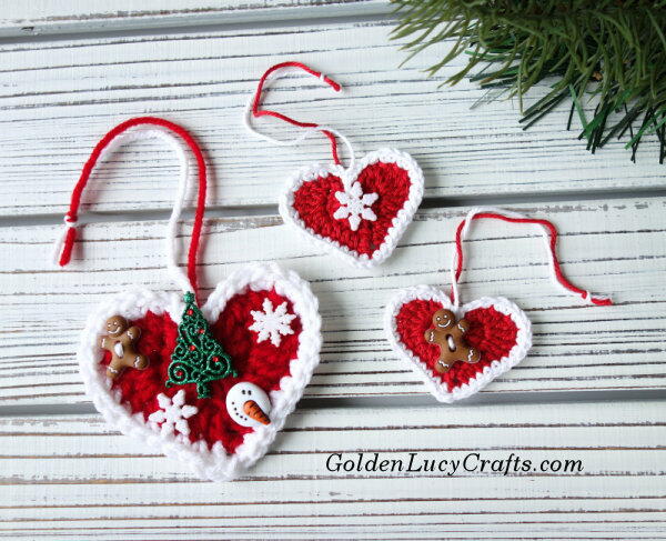 Crochet Christmas Hearts Crochet Christmas Hearts