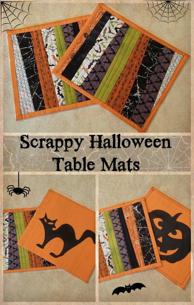 Scrappy Reversible Halloween Table Mats Scrappy Reversible Halloween Table Mats